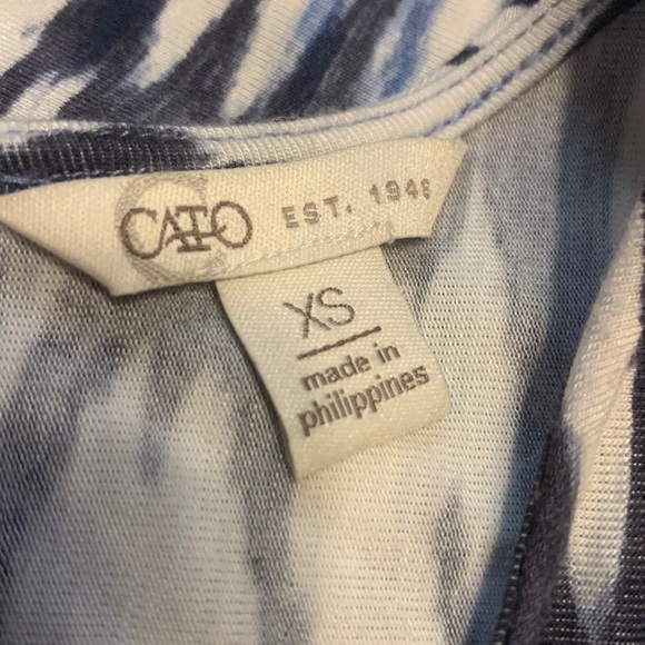 Cato blue and white designed sleeveless dress size xs keyhole back - Picture 4 of 8